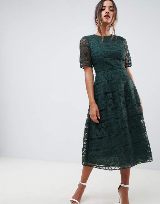 Asos design premium occasion lace store midi dress