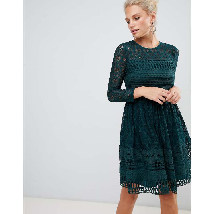 Asos long sleeve skater dress online