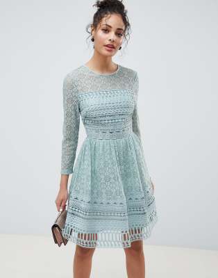 asos long sleeve lace mini prom dress