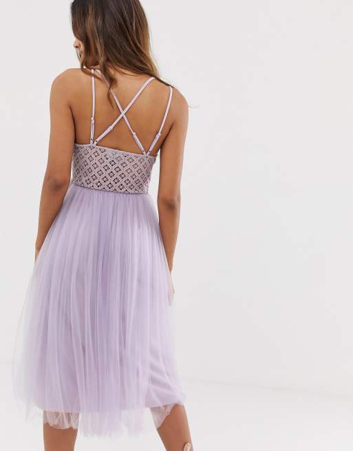 Asos design premium lace clearance top tulle maxi dress