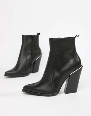 black leather ankle boots asos