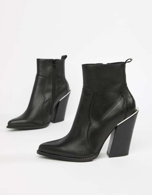 ASOS DESIGN Premium leather elka western ankle boots | ASOS