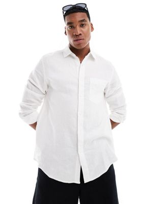 ASOS DESIGN Premium linen shirt in white