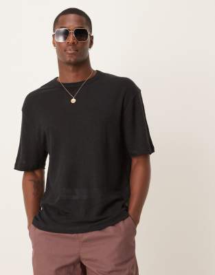 Asos Design Premium Linen Relaxed Boxy T-shirt