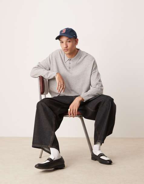 ASOS DESIGN – Premium – Ljusgrå tröja i 100% kashmir med boxig oversize passform - view 1