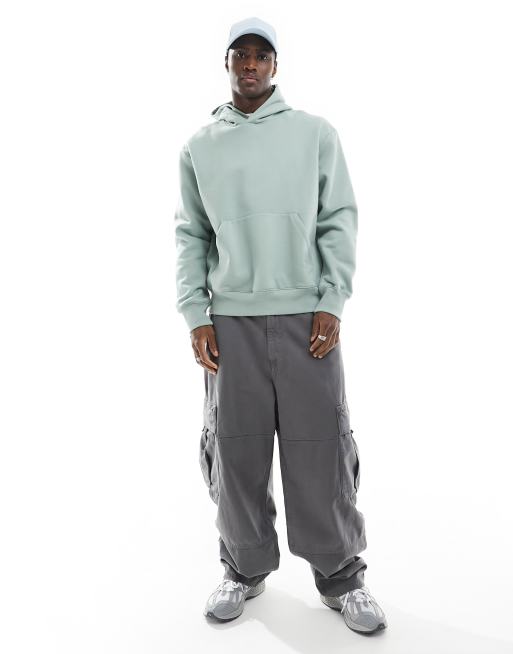 ASOS DESIGN – Premium – Ljusgrön, kraftig huvtröja i oversize, 3 av 4