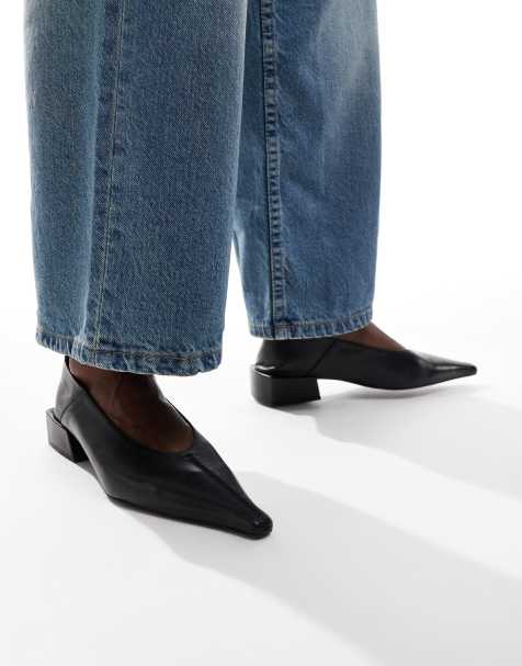 ASOS DESIGN Premium - Lorelei - Ballerines en cuir - Noir - view 1