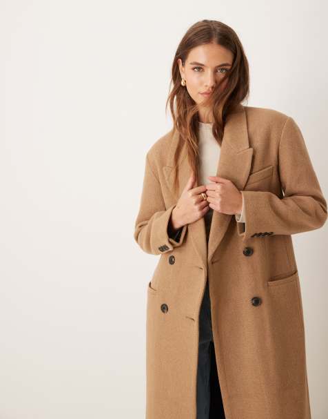 ASOS DESIGN - Premium - Lysebrun dad-frakke i uldblanding - view 1