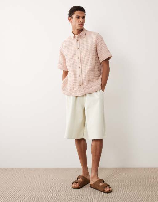 ASOS DESIGN - Premium - Lyserød afslappet skjorte med vaffeltekstur, 2 af 5