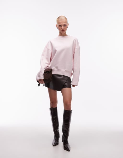 ASOS DESIGN - Premium - Lyserød sweatshirt i 500 gsm-stof med cocoon-ærmer, 3 af 4
