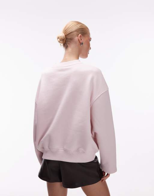 ASOS DESIGN - Premium - Lyserød sweatshirt i 500 gsm-stof med cocoon-ærmer, 4 af 4