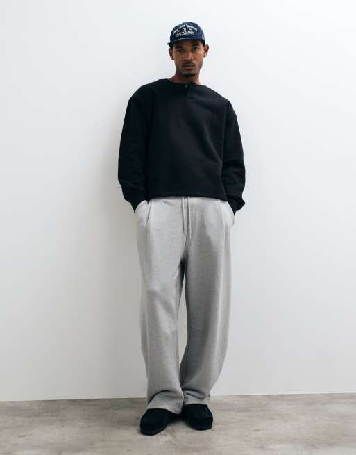 ASOS DESIGN premium maglia serafino oversize pesante nera, 4 di 9