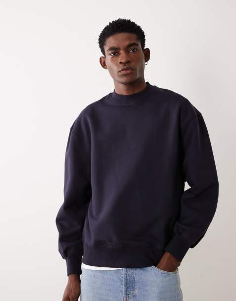 ASOS DESIGN – Premium – Marinblå sweatshirt i oversized fit, 400gsm - view 1