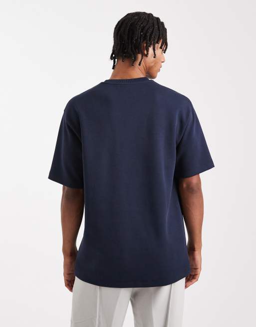 ASOS DESIGN - Premium - Marineblå afslappet T-shirt i interlock-stof , 3 af 5
