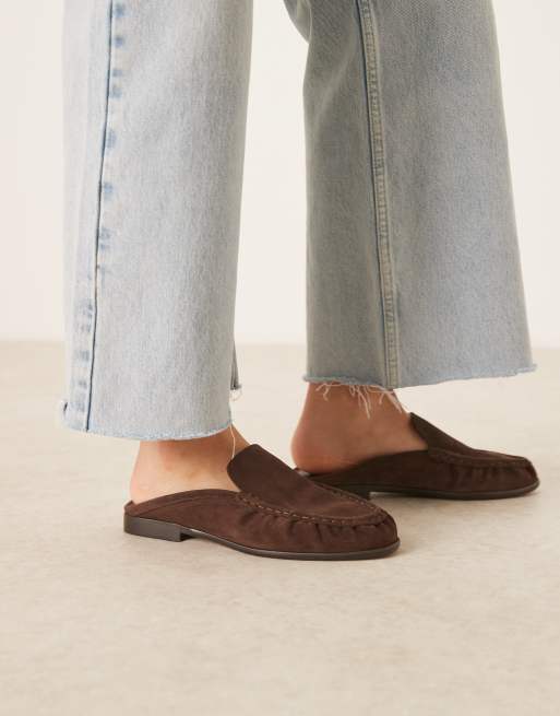 ASOS DESIGN Premium – Mellow – Czekoladowe zamszowe klapki loafersy, 2 z 4