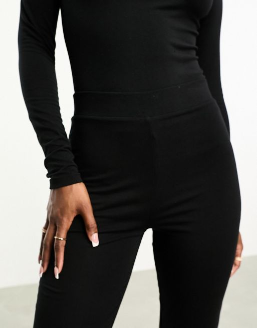 ASOS DESIGN double layer slinky v waist flare in black - part of a set