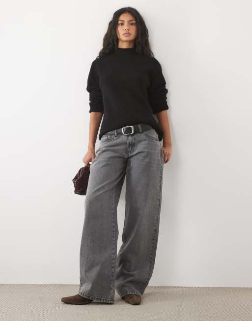 ASOS DESIGN premium mohair blend high neck sweater in black, 2 of 4