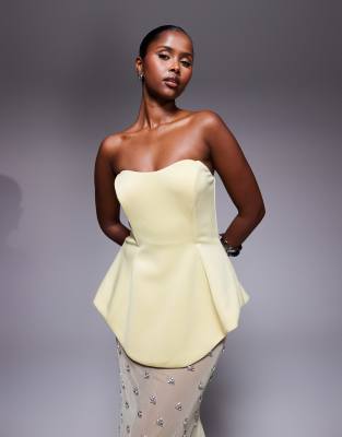 Asos Design Premium Molded Scuba Dress With Embellished Maxi Skirt In Green