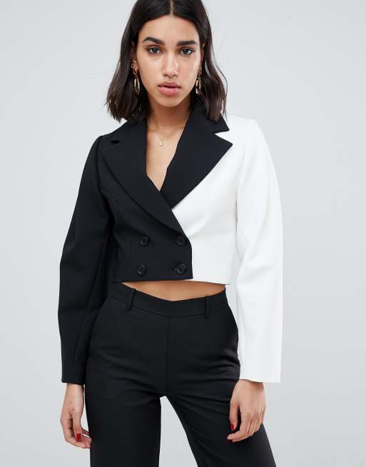 Asos black 2025 and white blazer