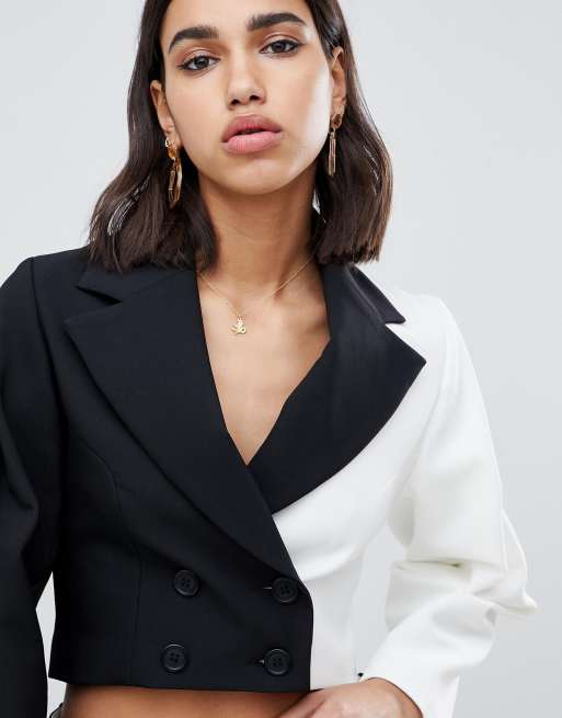 Asos black outlet and white blazer