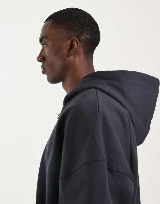 ASOS DESIGN – Premium – Mörkgrön, kraftig huvtröja i extra oversize med dragkedja, 400gsm , 4 av 5
