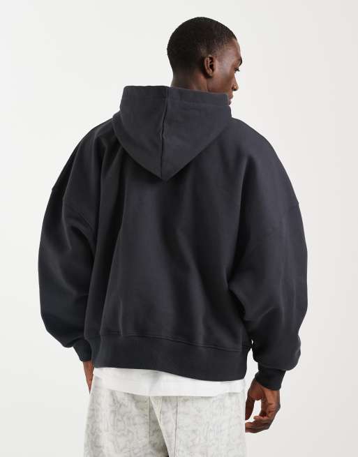 ASOS DESIGN – Premium – Mörkgrön, kraftig huvtröja i extra oversize med dragkedja, 400gsm , 5 av 5