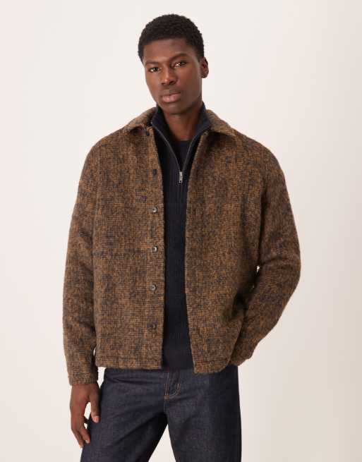 ASOS DESIGN premium overshirt brushed shirt in brown