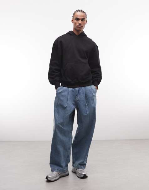 ASOS DESIGN – Premium – Oversize-Kapuzenpullover in Schwarz, 400 g/m² - view 1