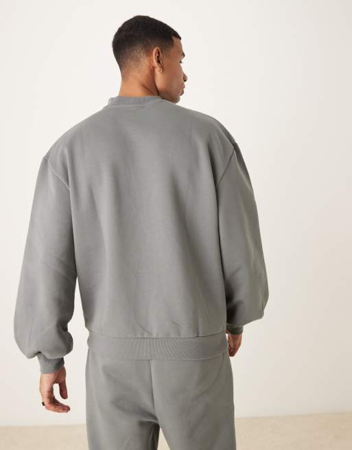 ASOS DESIGN – Premium – Oversize-Sweatshirt aus schwerem Material in Hellgrün mit Bündchenärmeln und Rundhalsausschnitt, 400 g/m², 4 von 4