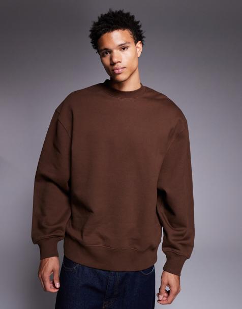 ASOS DESIGN – Premium – Oversize-Sweatshirt in Braun, 400 g/m² - view 1