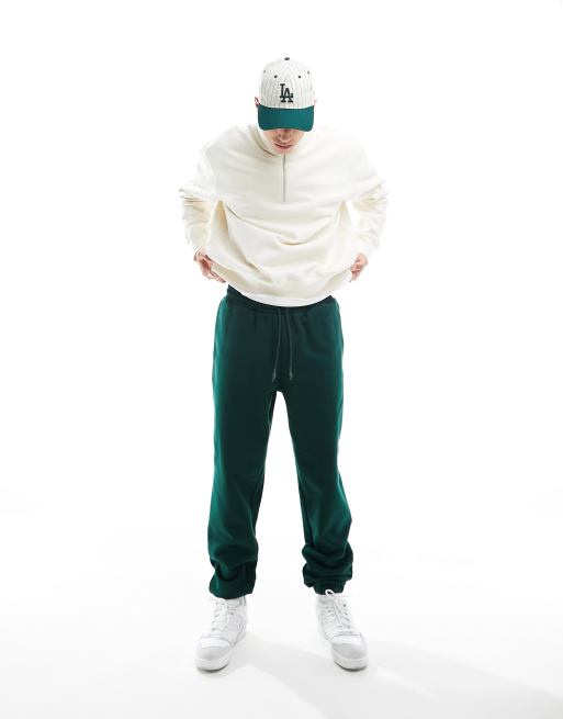 ASOS DESIGN premium oversized heavyweight sweatpants 400gsm in dark green