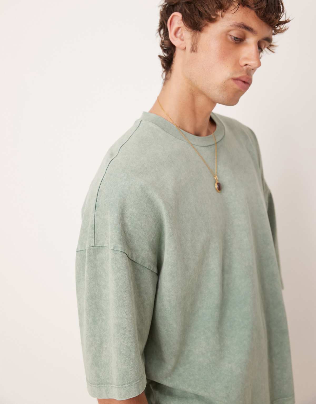 ASOS DESIGN premium oversized heavyweight t-shirt in washed green