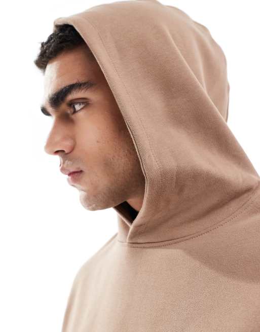 ASOS DESIGN - Premium oversized hoodie van zware 400gsm stof in beige, 2 van 4