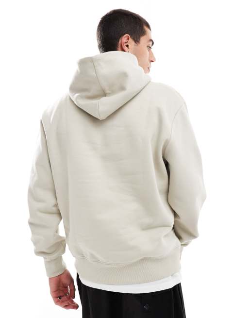 ASOS DESIGN - Premium oversized hoodie van zware 400gsm stof in beige, 2 van 4