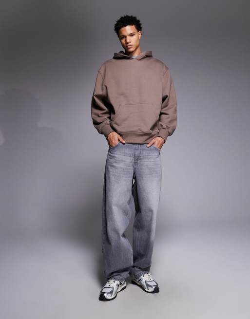 ASOS DESIGN - Premium oversized hoodie van zware 400gsm stof in bruin , 2 van 5