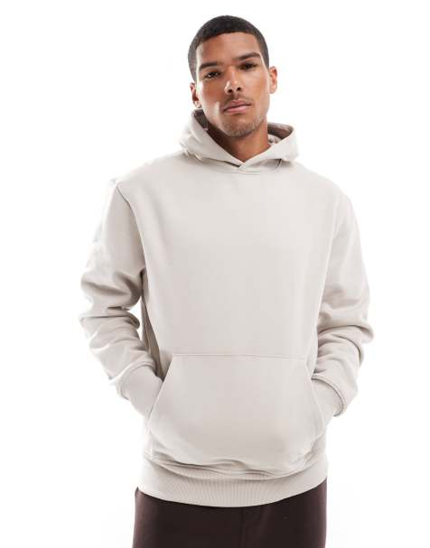 ASOS DESIGN - Premium oversized hoodie van zware 400gsm stof in licht grijsbeige - view 1
