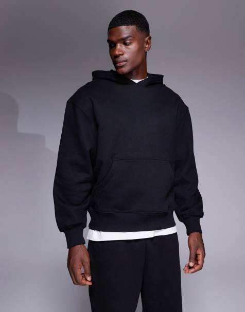 ASOS DESIGN - Premium oversized hoodie van zware 400gsm stof in zwart - view 1