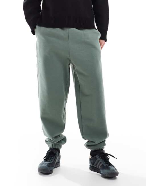 ASOS DESIGN - Premium oversized joggingbroek van 400gsm zware stof in mid groen