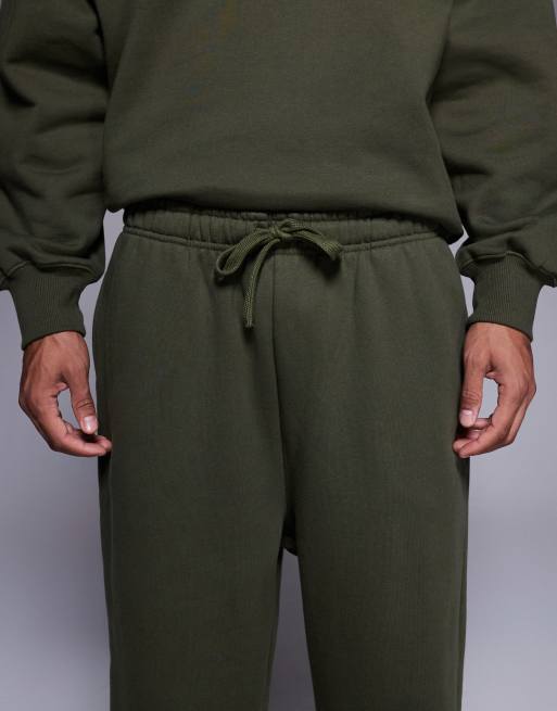 ASOS DESIGN - Premium - Oversized joggingbroek van zware 400 gsm stof in kaki , 4 van 6
