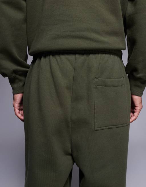 ASOS DESIGN - Premium - Oversized joggingbroek van zware 400 gsm stof in kaki , 5 van 6