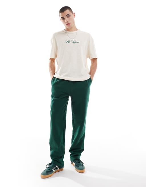 ASOS DESIGN - Premium oversized joggingbroek van zware 400gsm stof in donkergroen, 2 van 5