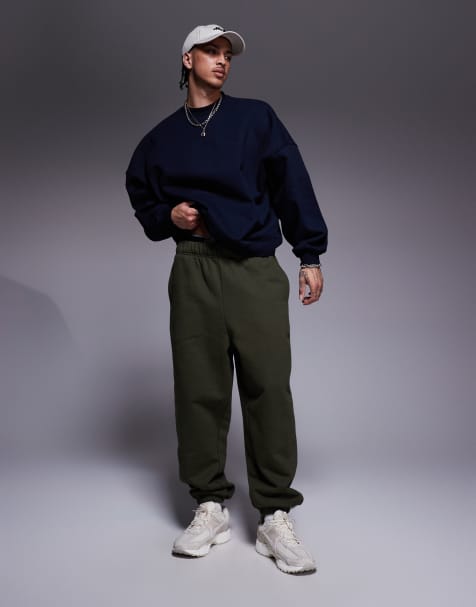 ASOS DESIGN - Premium oversized joggingbroek van zware 400gsm stof in donkergroen - view 1