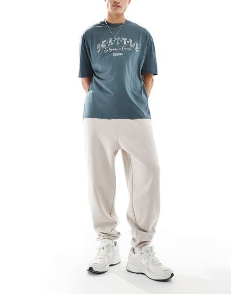 ASOS DESIGN - Premium oversized joggingbroek van zware 400gsm stof in lichtbeige - view 1