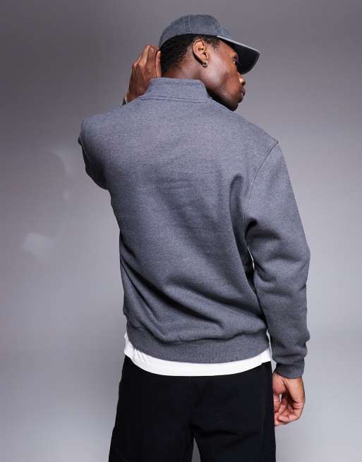 ASOS DESIGN - Premium - Oversized og beige sweatshirt med kvart lynlås i kraftigt 400 gsm-stof, 4 af 4