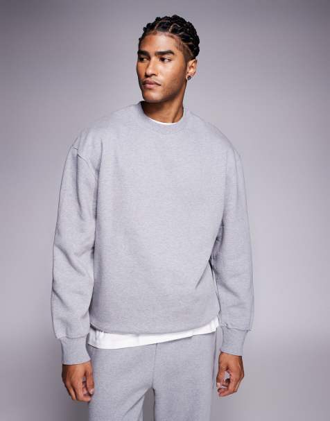 ASOs DESIGN - Premium - Oversized og gråmeleret sweatshirt i kraftigt 400 gsm-stof - view 1