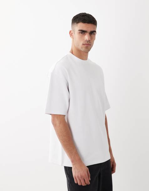 ASOS DESIGN - Premium - Oversized og hvid T-shirt med interlock-syninger - view 1