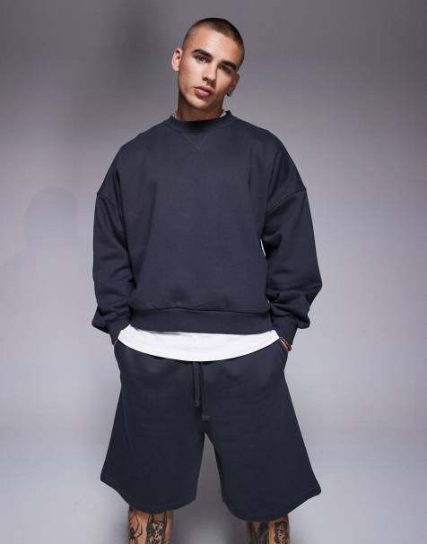 ASOS DESIGN - Premium - Oversized og koksgrå sweatshirt i kraftigt 400 gsm-stof med firkantet pasform og sænkede skuldre - view 1
