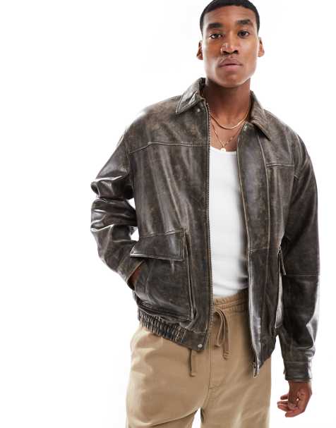 Men s Leather Jackets Men s Faux Leather Jackets ASOS