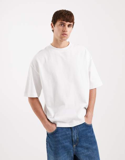 ASOS DESIGN - Premium - Oversized recht T-shirt van zware stof in wit - view 1
