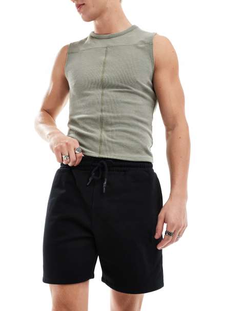 ASOS DESIGN - Premium - Oversized short van dikke stof in zwart - view 1